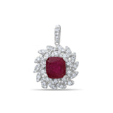 4.18 Carat Natural Diamond and Ruby Necklace – Fine Jewelry Design - Gold Stone Diamond