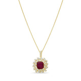 4.18 Carat Natural Diamond and Ruby Necklace – Fine Jewelry Design - Gold Stone Diamond