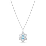 4.50 Carat Natural Diamond and Blue Topaz Necklace – Fine Jewelry Design - Gold Stone Diamond
