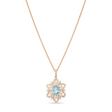 4.50 Carat Natural Diamond and Blue Topaz Necklace – Fine Jewelry Design - Gold Stone Diamond