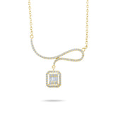 0.46 Carat Baguette Diamond Necklace – Elegant Fine Jewelry Design - Gold Stone Diamond