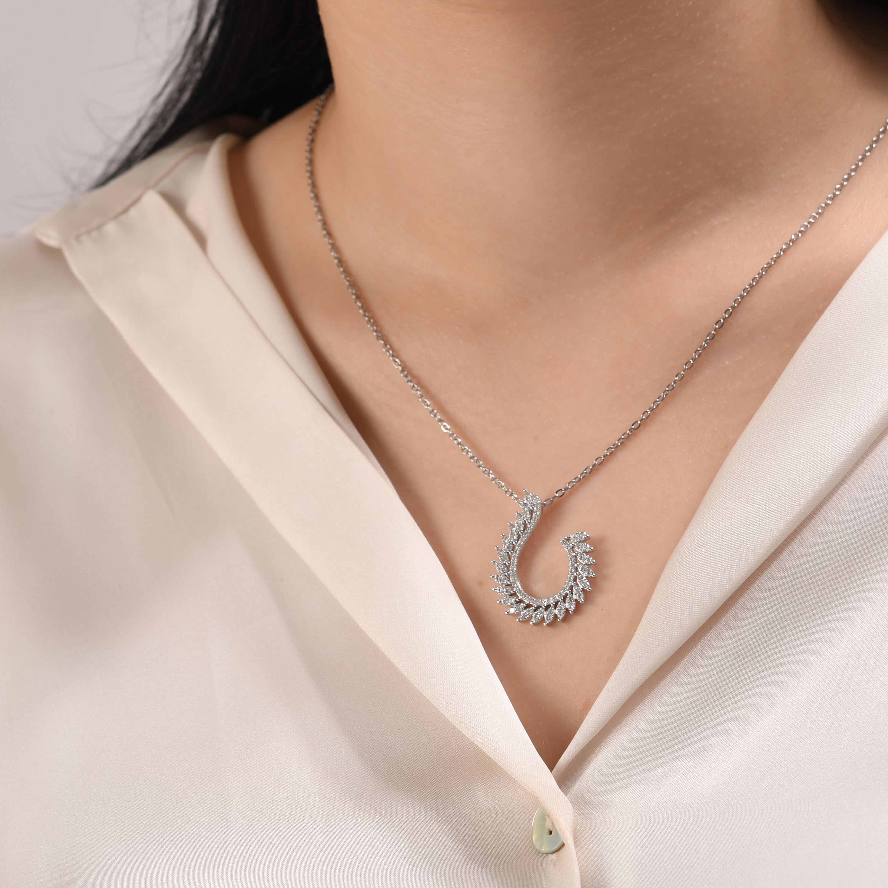0.64 Carat Marquise Diamond Necklace – Elegant Fine Jewelry Design - Gold Stone Diamond