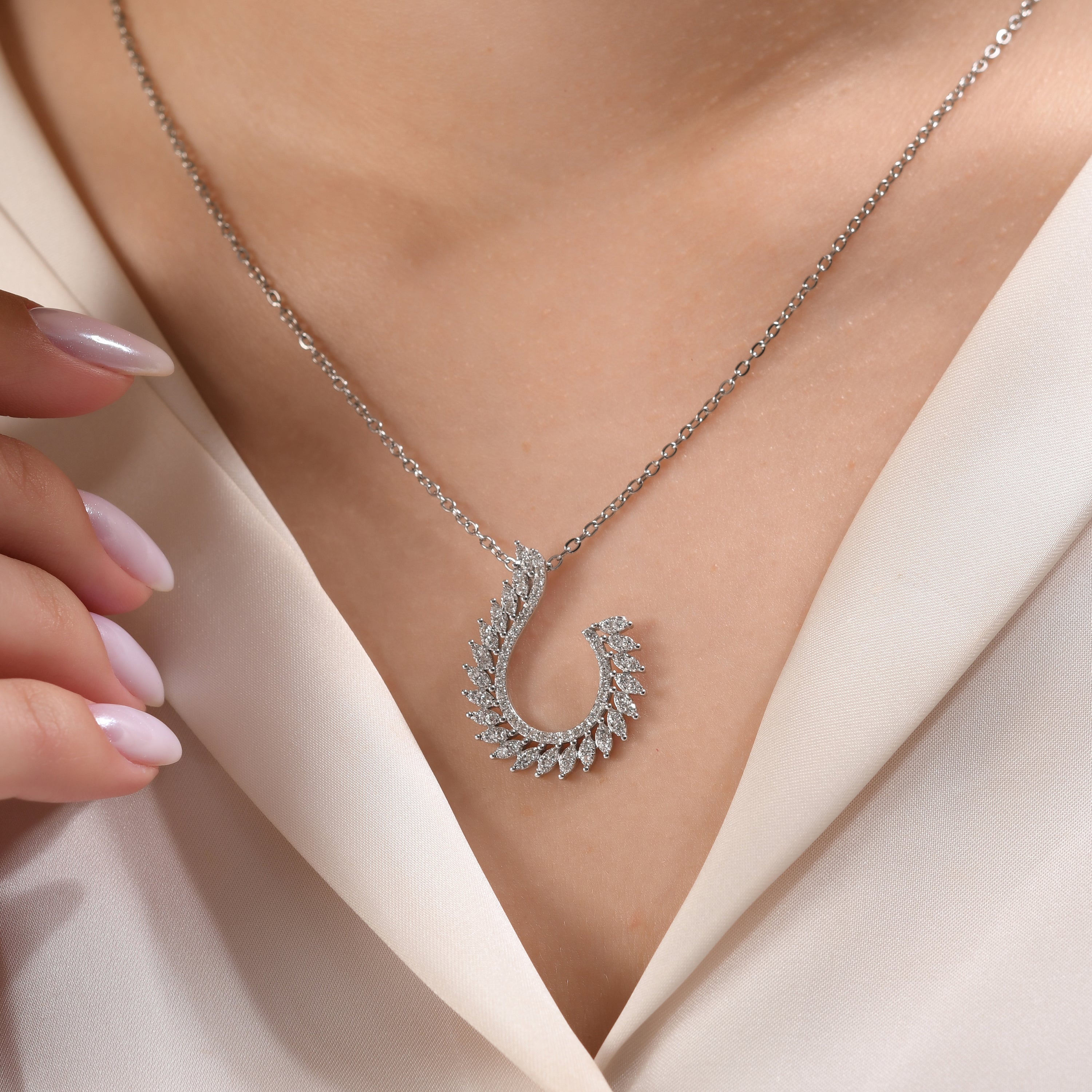 0.64 Carat Marquise Diamond Necklace – Elegant Fine Jewelry Design - Gold Stone Diamond