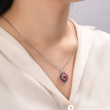 6.55 Carat Natural Diamond and Ruby Necklace – Fine Jewelry Design - Gold Stone Diamond
