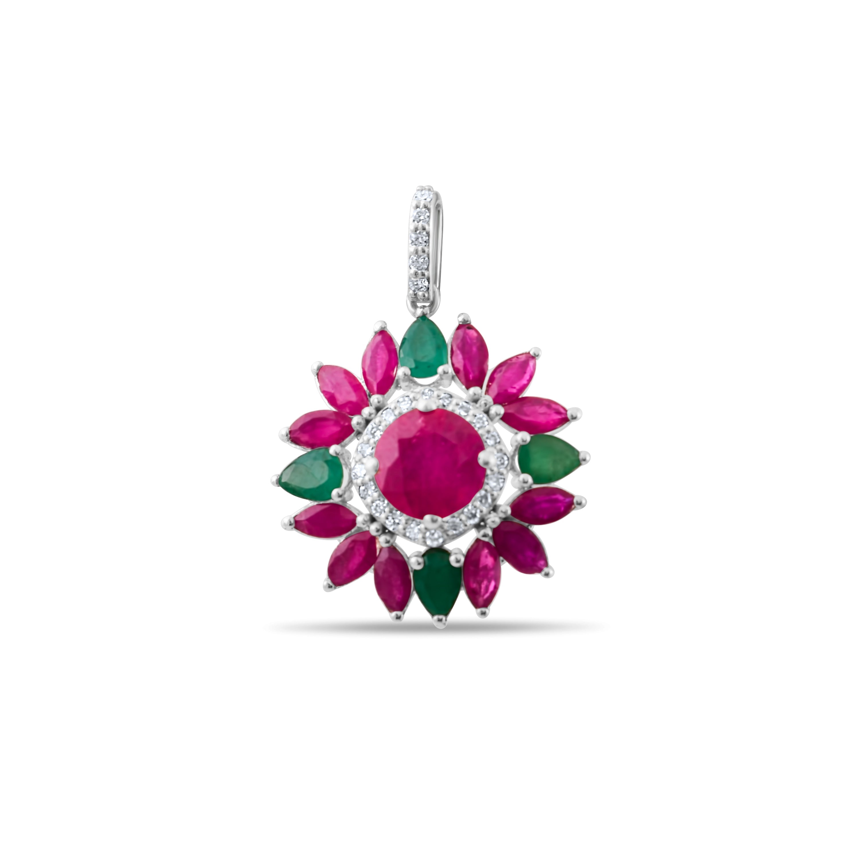 6.55 Carat Natural Diamond and Ruby Necklace – Fine Jewelry Design - Gold Stone Diamond