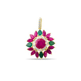 6.55 Carat Natural Diamond and Ruby Necklace – Fine Jewelry Design - Gold Stone Diamond