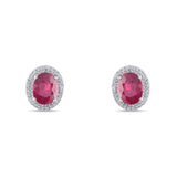 6.02 Carat Natural Diamond and Ruby Earrings – Fine Jewelry Design - Gold Stone Diamond