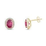 6.02 Carat Natural Diamond and Ruby Earrings – Fine Jewelry Design - Gold Stone Diamond