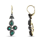 6 Carat Natural Diamond and Emerald Earrings – Fine Jewelry Design - Gold Stone Diamond