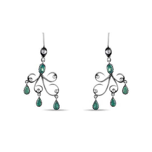 2.2 Carat Natural Diamond and Emerald Earrings – Fine Jewelry Design - Gold Stone Diamond