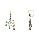 2.2 Carat Natural Diamond and Emerald Earrings – Fine Jewelry Design - Gold Stone Diamond