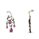 3.4 Carat Natural Diamond and Ruby Earrings – Fine Jewelry Design - Gold Stone Diamond