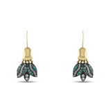 3.56 Carat Natural Diamond and Emerald Earrings – Fine Jewelry - Gold Stone Diamond