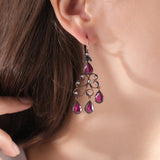 5.6 Carat Natural Diamond and Ruby Earrings – Fine Jewelry Design - Gold Stone Diamond