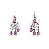 5.6 Carat Natural Diamond and Ruby Earrings – Fine Jewelry Design - Gold Stone Diamond