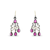 5.6 Carat Natural Diamond and Ruby Earrings – Fine Jewelry Design - Gold Stone Diamond