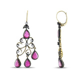 5.6 Carat Natural Diamond and Ruby Earrings – Fine Jewelry Design - Gold Stone Diamond