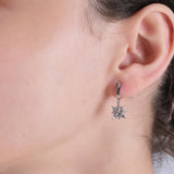 0.06 Carat Natural Diamond Snowflake Earrings – Fine Jewelry Gift - Gold Stone Diamond