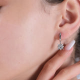 0.06 Carat Natural Diamond Snowflake Earrings – Fine Jewelry Gift - Gold Stone Diamond