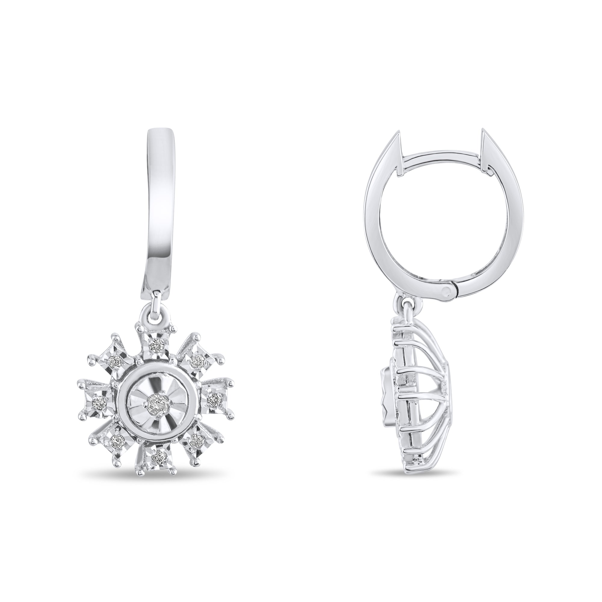 0.10 Carat Natural Diamond Earrings – Elegant Fine Jewelry Design - Gold Stone Diamond
