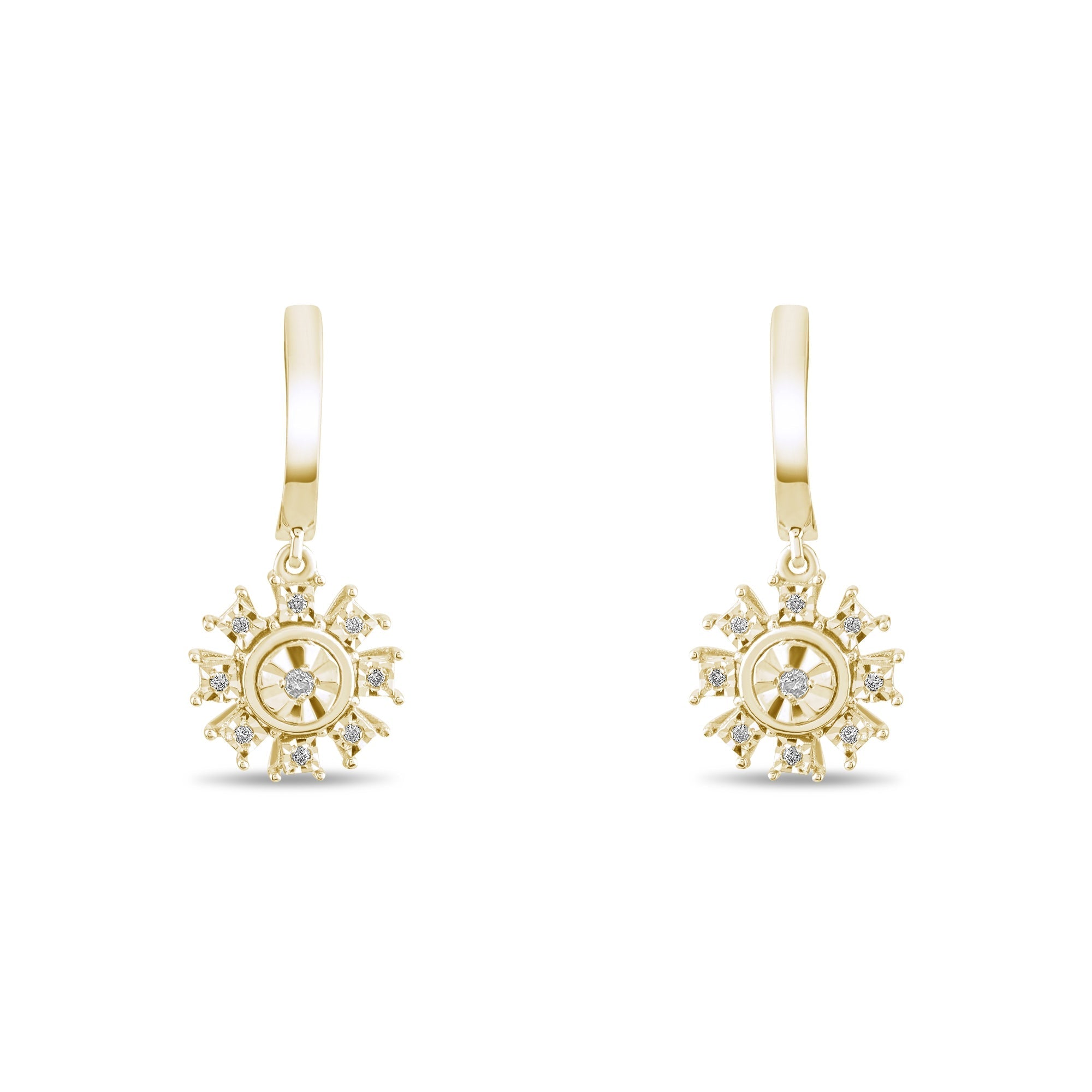 0.10 Carat Natural Diamond Earrings – Elegant Fine Jewelry Design - Gold Stone Diamond