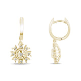 0.10 Carat Natural Diamond Earrings – Elegant Fine Jewelry Design - Gold Stone Diamond