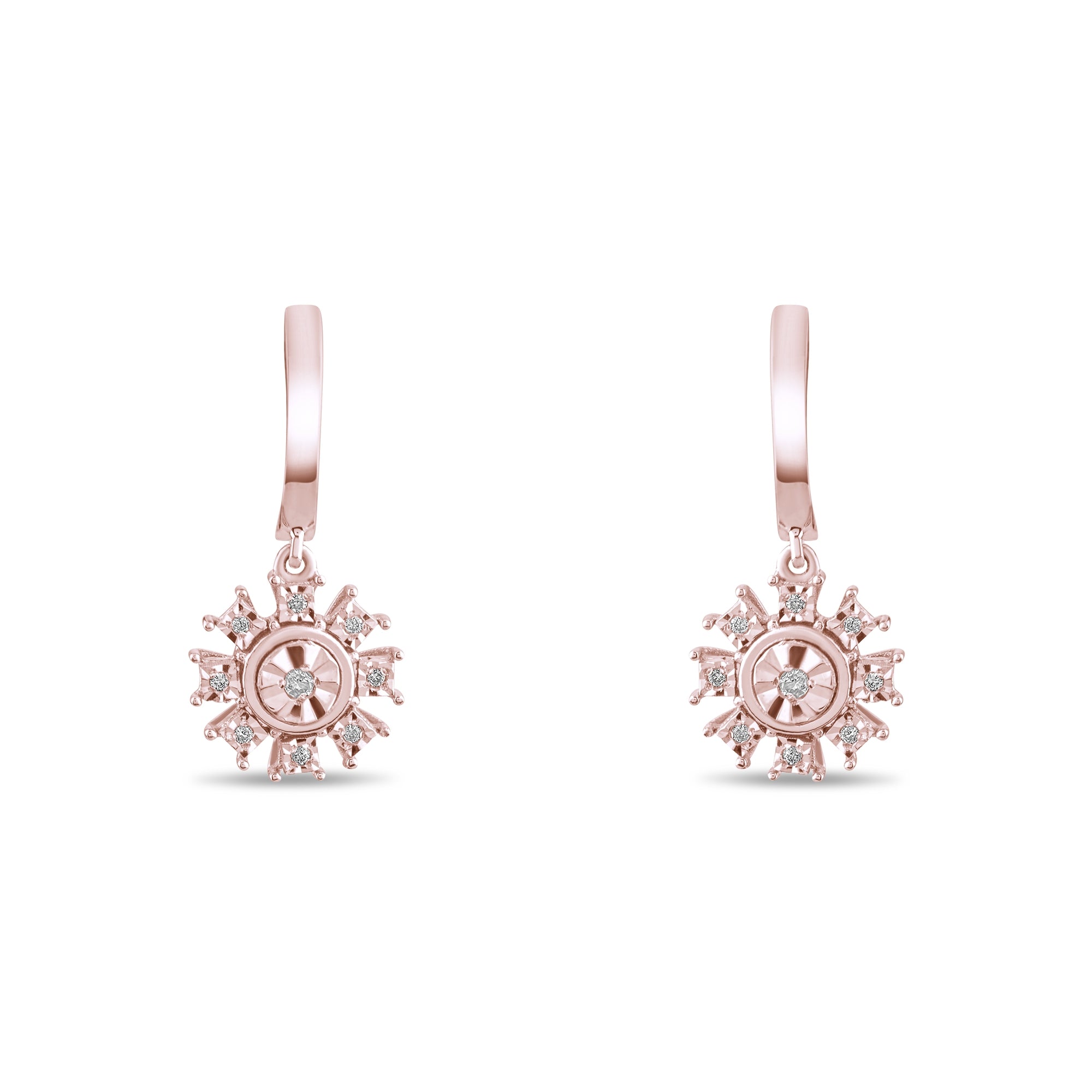 0.10 Carat Natural Diamond Earrings – Elegant Fine Jewelry Design - Gold Stone Diamond