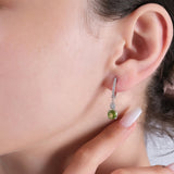 2.07 Carat Natural Diamond and Peridot Earrings – Fine Jewelry Design - Gold Stone Diamond