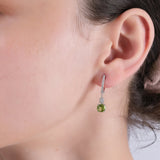 2.07 Carat Natural Diamond and Peridot Earrings – Fine Jewelry Design - Gold Stone Diamond