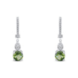2.07 Carat Natural Diamond and Peridot Earrings – Fine Jewelry Design - Gold Stone Diamond