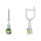 2.07 Carat Natural Diamond and Peridot Earrings – Fine Jewelry Design - Gold Stone Diamond