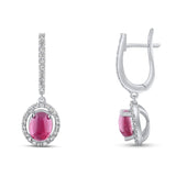 5.65 Carat Natural Diamond and Ruby Earrings – Fine Jewelry Design - Gold Stone Diamond