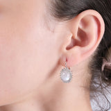 4.72 Carat Natural Diamond and Moonstone Earrings – Fine Jewelry Design - Gold Stone Diamond