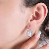 4.72 Carat Natural Diamond and Moonstone Earrings – Fine Jewelry Design - Gold Stone Diamond