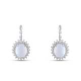 4.72 Carat Natural Diamond and Moonstone Earrings – Fine Jewelry Design - Gold Stone Diamond