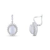 4.72 Carat Natural Diamond and Moonstone Earrings – Fine Jewelry Design - Gold Stone Diamond