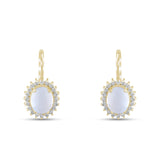 4.72 Carat Natural Diamond and Moonstone Earrings – Fine Jewelry Design - Gold Stone Diamond