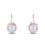 4.72 Carat Natural Diamond and Moonstone Earrings – Fine Jewelry Design - Gold Stone Diamond