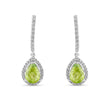 2.14 Carat Natural Diamond and Peridot Earrings – Fine Jewelry Design - Gold Stone Diamond