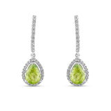 2.14 Carat Natural Diamond and Peridot Earrings – Fine Jewelry Design - Gold Stone Diamond