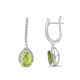 2.14 Carat Natural Diamond and Peridot Earrings – Fine Jewelry Design - Gold Stone Diamond