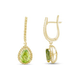 2.14 Carat Natural Diamond and Peridot Earrings – Fine Jewelry Design - Gold Stone Diamond