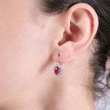 3.15 Carat Natural Diamond and Ruby Earrings – Fine Jewelry Design - Gold Stone Diamond