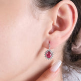 3.15 Carat Natural Diamond and Ruby Earrings – Fine Jewelry Design - Gold Stone Diamond