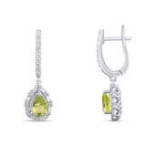 3.35 Carat Natural Diamond and Peridot Earrings – Fine Jewelry Design - Gold Stone Diamond