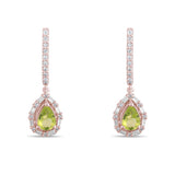 3.35 Carat Natural Diamond and Peridot Earrings – Fine Jewelry Design - Gold Stone Diamond
