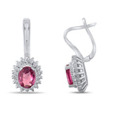 2.67 Carat Natural Diamond and Rhodolite Earrings – Fine Jewelry Design - Gold Stone Diamond