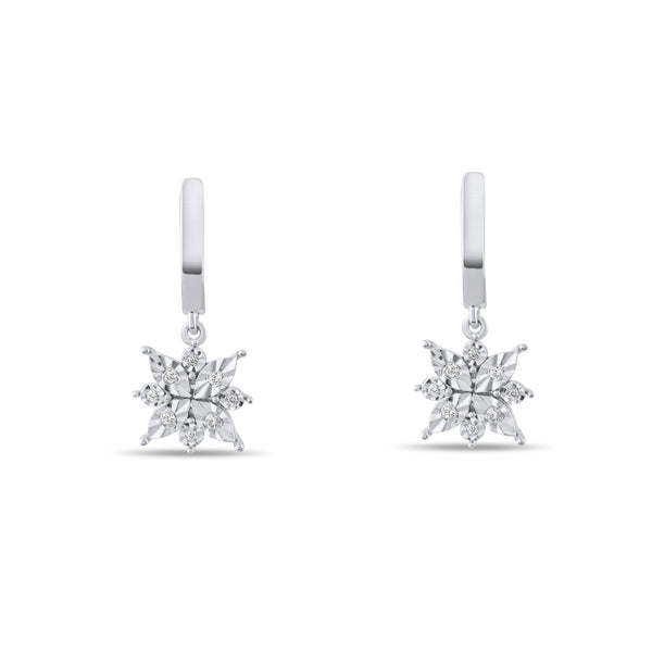 0.10 Carat Natural Diamond Snowflake Earrings – Fine Jewelry Design