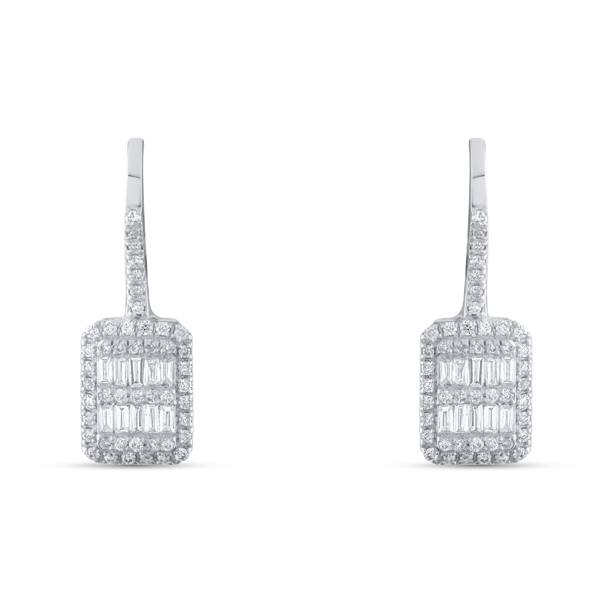 0.29 Carat Baguette Diamond Earrings – Elegant Fine Jewelry Design - Gold Stone Diamond
