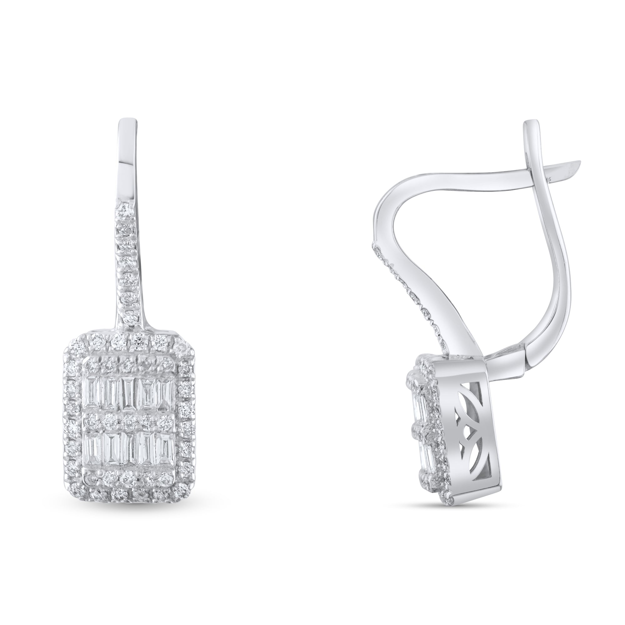 0.29 Carat Baguette Diamond Earrings – Elegant Fine Jewelry Design - Gold Stone Diamond